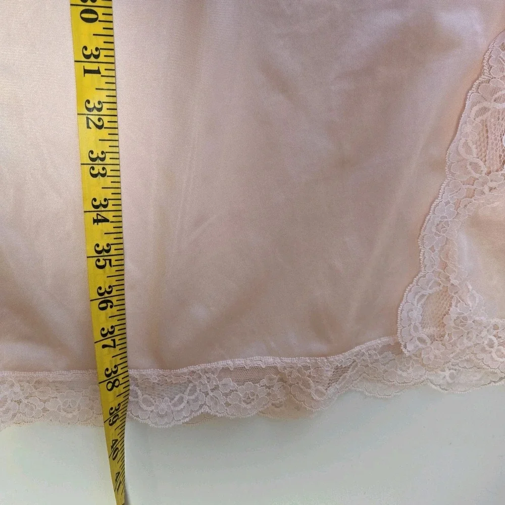 Henson Kickernick Vtg Pink Full slip Nightgown Size 34 Made‎ In USA Lingerie